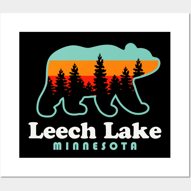 Leech Lake Fishing Minnesota Vacation Travel Bear Wall Art by PodDesignShop